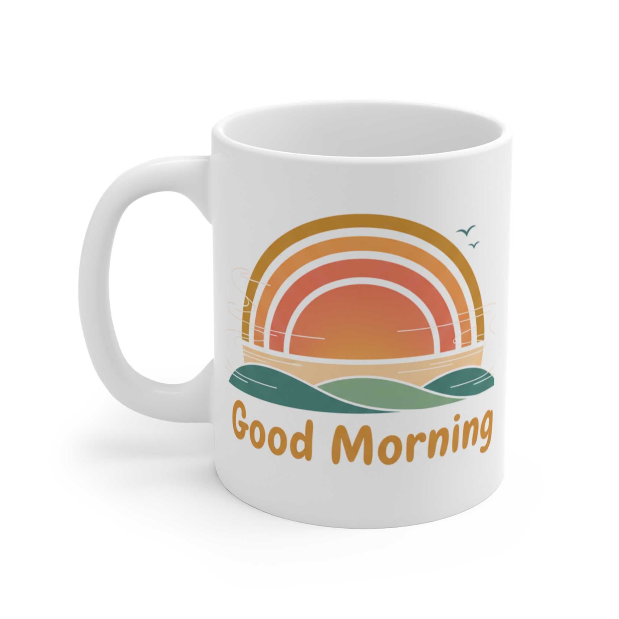 3 Good Morning Sunrise Ceramic Mug – Warm Minimal Design - Image 1